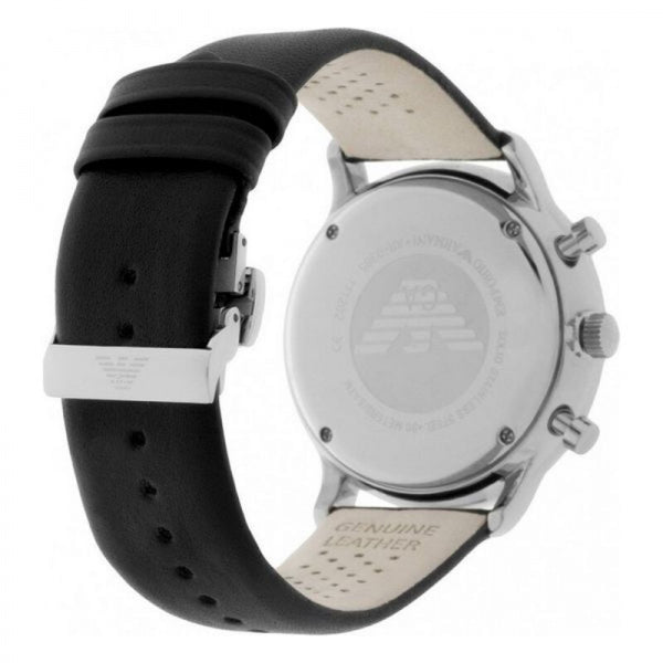 Emporio Armani Gianni White Dial Black Leather Strap Watch For Men - AR0385 Buy Now By Emporio Armani