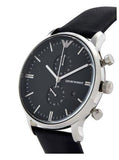 Emporio Armani Gianni Chronograph Black Dial Black Leather Strap Watch For Men - AR0397 Buy Now By Emporio Armani