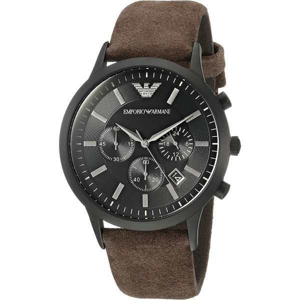 Emporio Armani Chronograph Black Dial Brown Leather Strap Watch For Men - AR11078 Buy Now By Emporio Armani