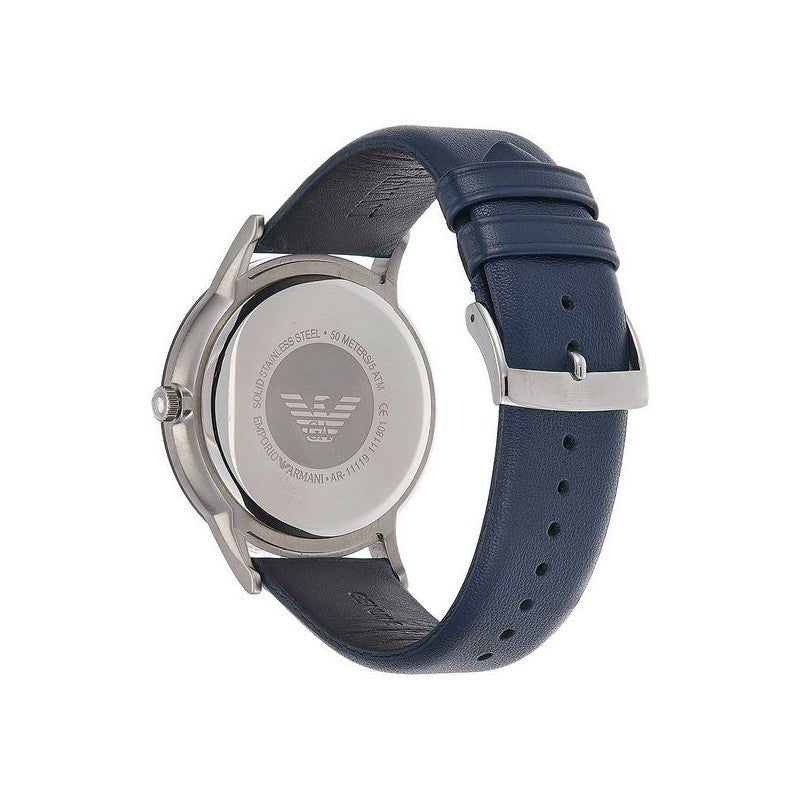 Emporio Armani Renato White DIal Blue Leather Strap Watch For Men - AR11119 Buy Now By Emporio Armani