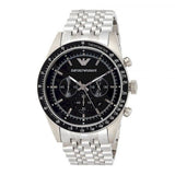 Emporio Armani Tazio Chronograph Black Dial Silver Steel Strap Watch For Men - AR5988 Buy Now By Emporio Armani