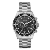 Guess Chaser Chronograph Black Dial Silver Steel Strap Watch for Men - W0170G1 Buy Now By Guess
