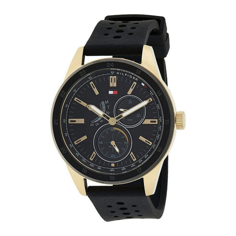 Tommy Hilfiger Austin Black Dial Black Rubber Strap Watch for Men - 1791636 Buy Now By Tommy Hilfiger