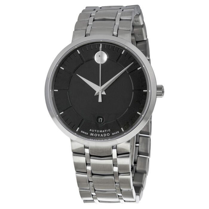 Movado 1881 Automatic Black Dial Silver Steel Strap Watch for Men - 606914 Buy Now By Movado