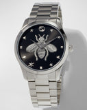 Gucci G Timeless Quartz Black Dial Silver Steel Strap Watch For Women - YA1264136 Buy Now By Gucci