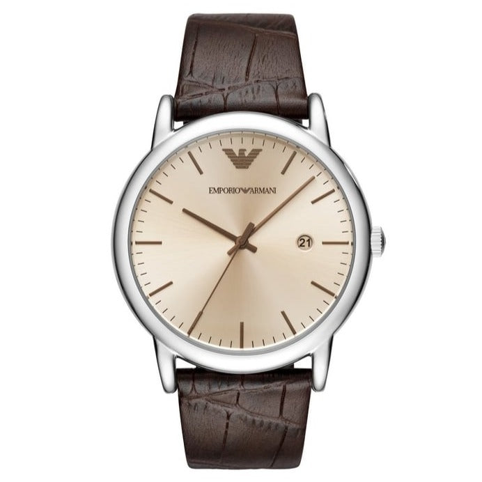 Emporio Armani Luigi Analog Bronze Dial Brown Leather Strap Watch For Men - AR11096 Buy Now By Emporio Armani