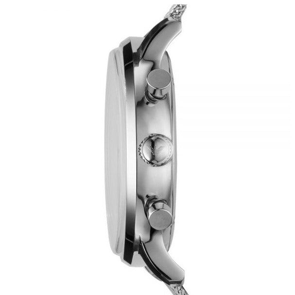 Emporio Armani Classic Chronograph Quartz Silver Dial Silver Mesh Bracelet Watch For Men - AR0390 Buy Now By Emporio Armani