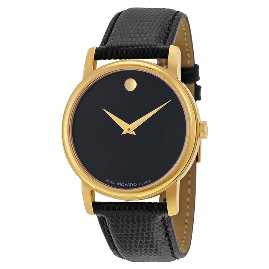 Movado Museum Black Dial Black Leather Strap Watch For Women - 2100006 Buy Now By Movado