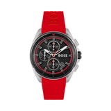 Hugo Boss Volane Black Dial Red Rubber Strap Watch for Men - 1513959 Buy Now By Hugo Boss