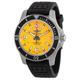 Breitling Superocean Automatic 44mm Yellow Dial Black Rubber Strap Watch for Men - A17367021I1S1 Buy Now By Breitling
