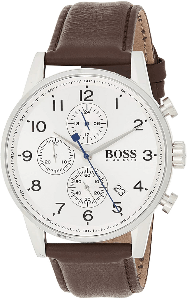 Hugo Boss Navigator White Dial Brown Leather Strap Watch for Men - 1513495 Buy Now By Hugo Boss