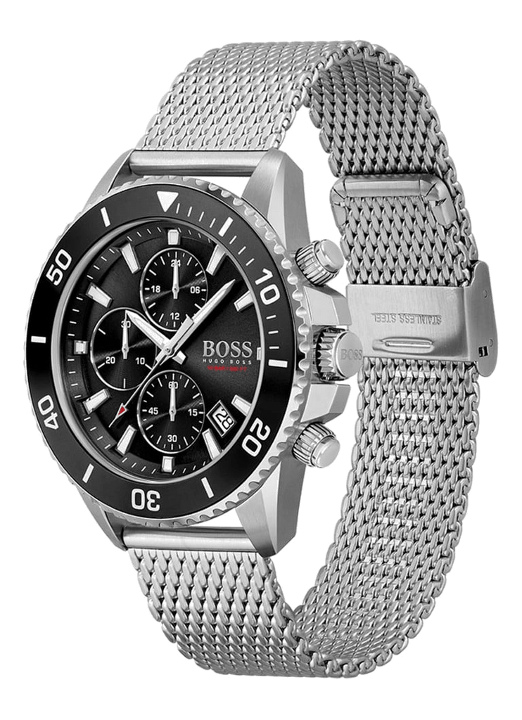 Hugo Boss Ocean Edition Black Dial Silver Mesh Bracelet Watch for Men - 1513701 Buy Now By Hugo Boss