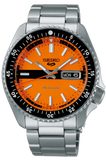 Seiko 5 Sports Double Hurricane Retro Orange Dial Silver Steel Strap Watch For Men - SRPK11K1 Buy Now By Seiko