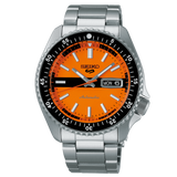 Seiko 5 Sports Double Hurricane Retro Orange Dial Silver Steel Strap Watch For Men - SRPK11K1 Buy Now By Seiko