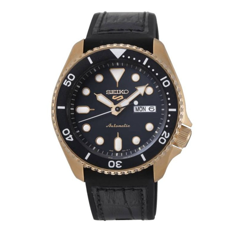 Seiko 5 Sport SKX Automatic Black Dial Black Silicone Strap Watch For Men - SRPD76K1 Buy Now By Seiko