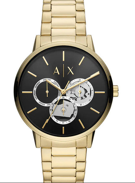 Armani Exchange Cayde Chronograph Black Dial Gold Steel Strap Watch for Men - AX2747 Buy Now By Armani Exchange