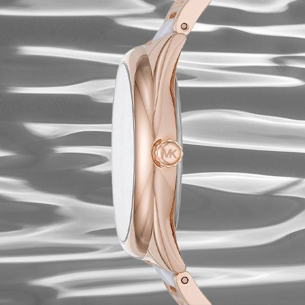 Michael Kors Janelle Three Hand Rose Gold Dial Two Tone Steel Strap Watch For Women - MK7134 Buy Now By Michael Kors