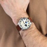 Tommy Hilfiger Jackson Multi-Function Silver Dial Brown Leather Strap Watch for Men - 1791239 Buy Now By Tommy Hilfiger