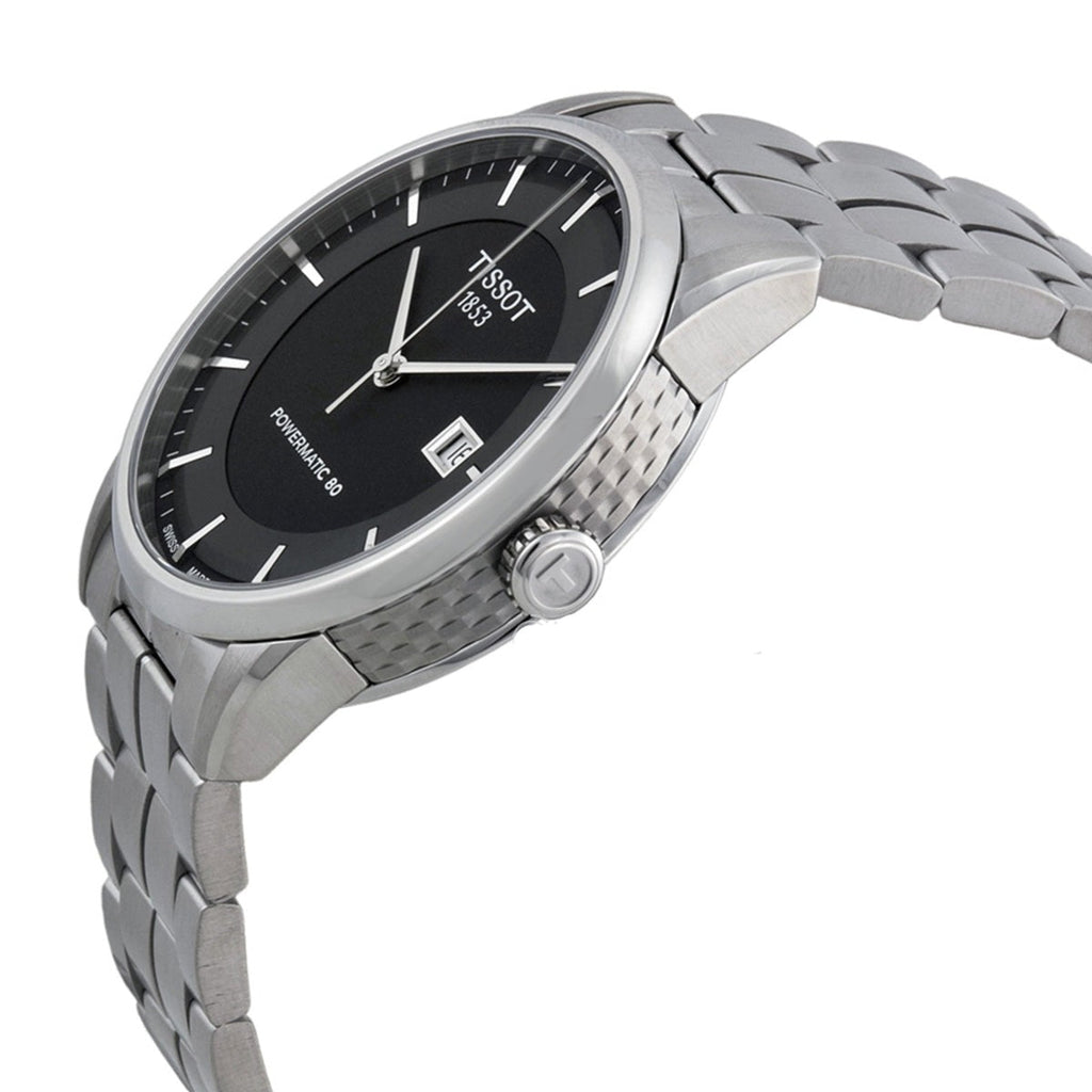 Tissot Luxury Powermatic 80 Black Dial Silver Steel Strap Watch For Men - T086.407.11.051.00 Buy Now By Tissot