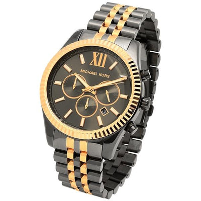 Michael Kors Lexington Chronograph Black Dial Two Tone Steel Strap Watch for Men - MK8561 Buy Now By Michael Kors