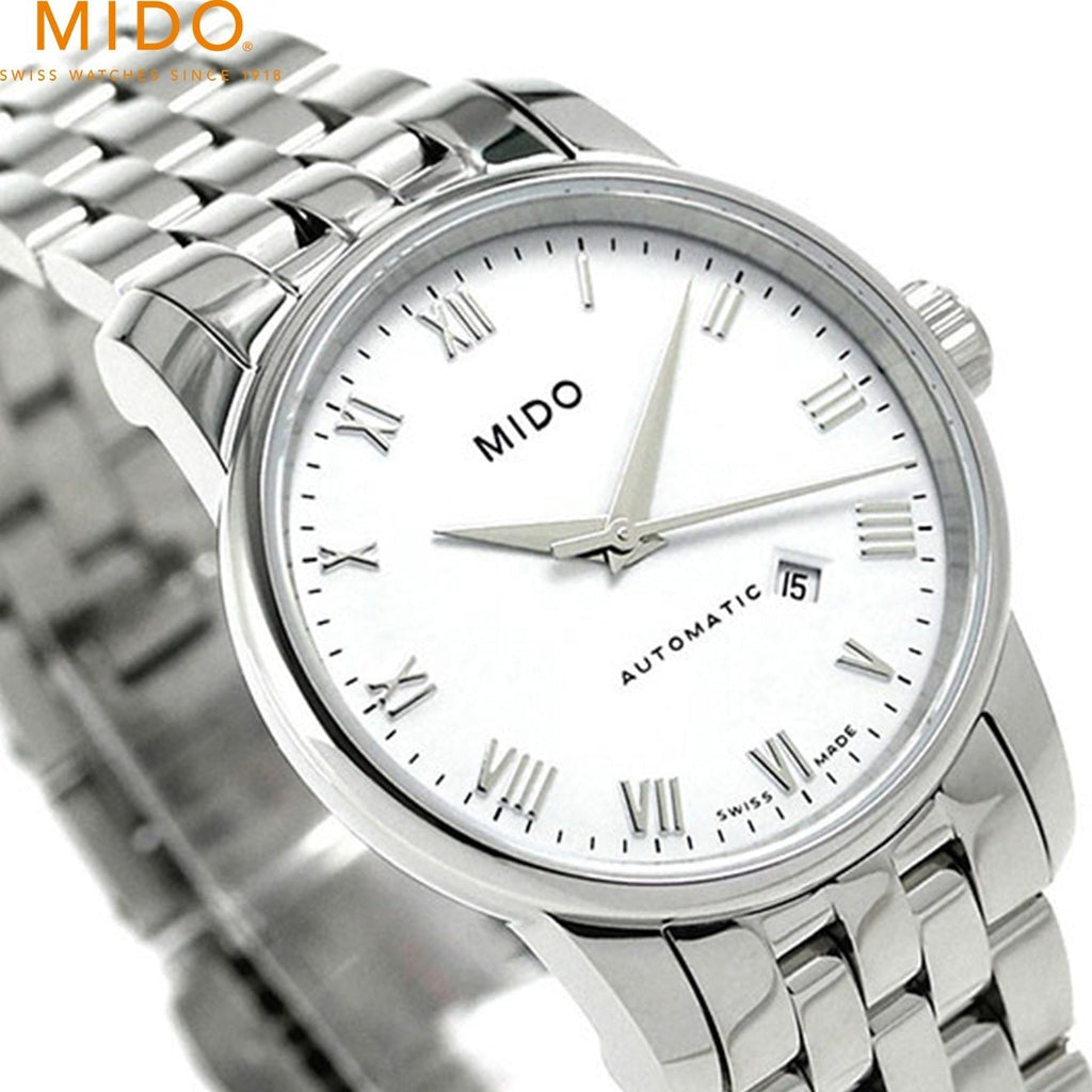 Mido Baroncelli III Automatic White Dial Silver Steel Strap Watch For Women - M7600.4.26.1 Buy Now By Mido