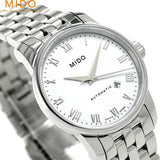 Mido Baroncelli III Automatic White Dial Silver Steel Strap Watch For Women - M7600.4.26.1 Buy Now By Mido