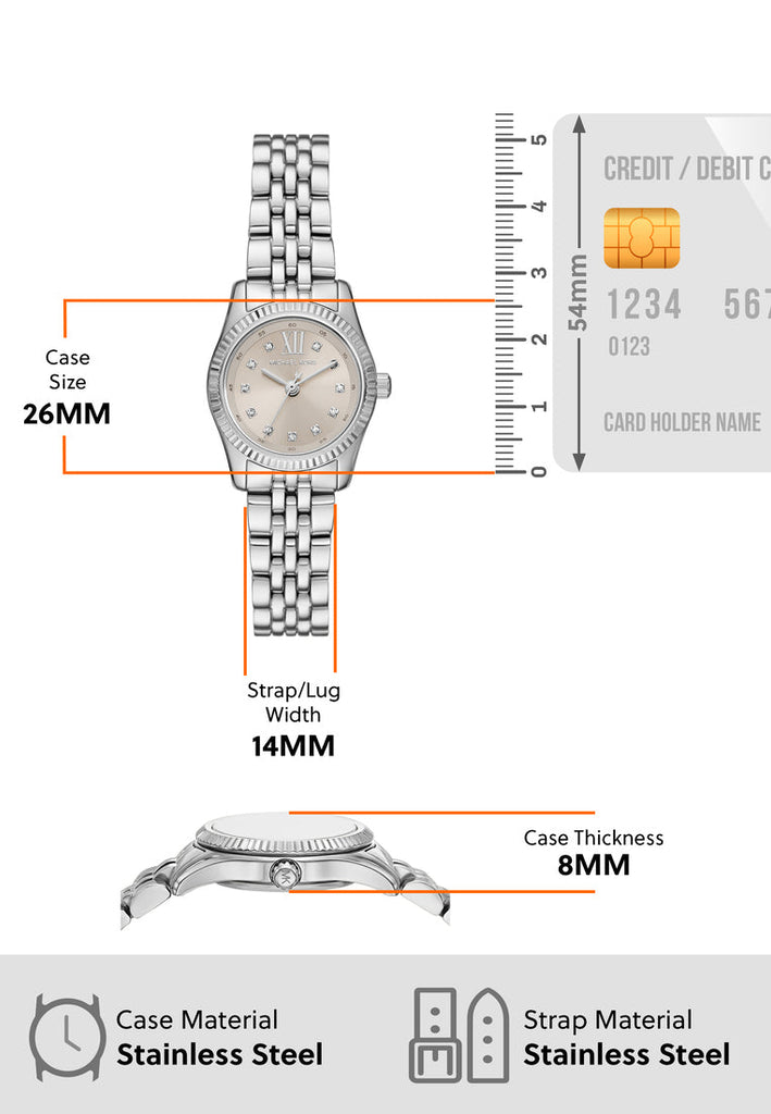 Michael Kors Lexington Three-Hand Silver Dial Silver Steel Strap Watch for Women - MK4843 Buy Now By Michael Kors