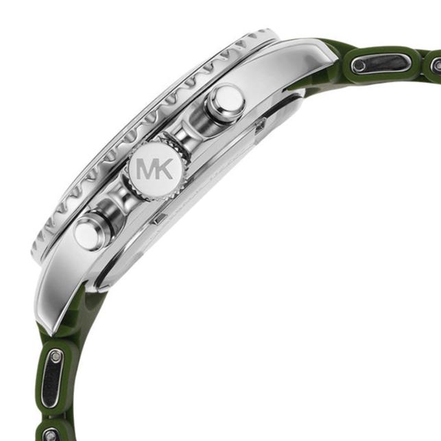 Michael Kors Everest Chronograph Black Dial Green Silicone Strap Watch For Men - MK8981 Buy Now By Michael Kors
