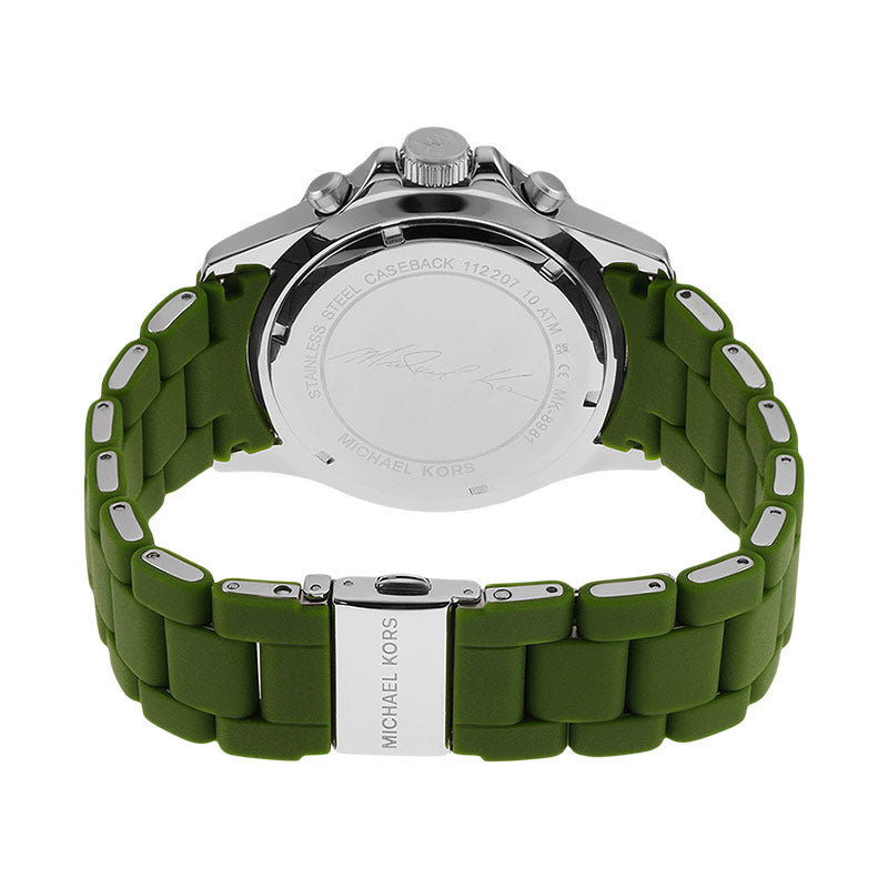 Michael Kors Everest Chronograph Black Dial Green Silicone Strap Watch For Men - MK8981 Buy Now By Michael Kors