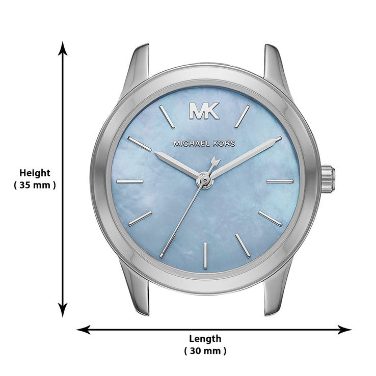 Michael Kors Runway Mercer Quartz Mother of Pearl Blue Dial Silver Steel Strap Watch For Women - MK6857 Buy Now By Michael Kors