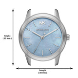 Michael Kors Runway Mercer Quartz Mother of Pearl Blue Dial Silver Steel Strap Watch For Women - MK6857 Buy Now By Michael Kors