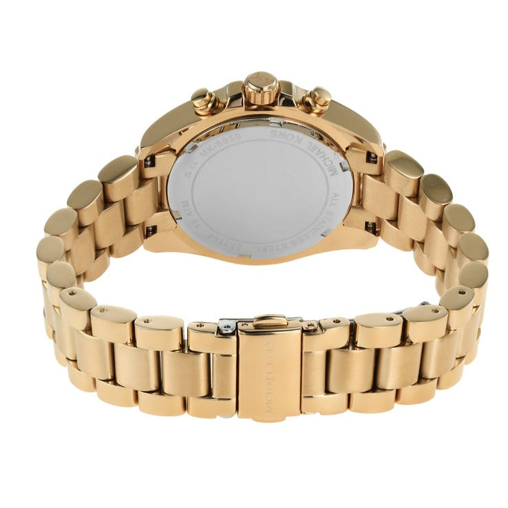 Michael Kors Bradshaw Chronograph Black Dial Gold Steel Strap Watch For Women - MK6959 Buy Now By Michael Kors