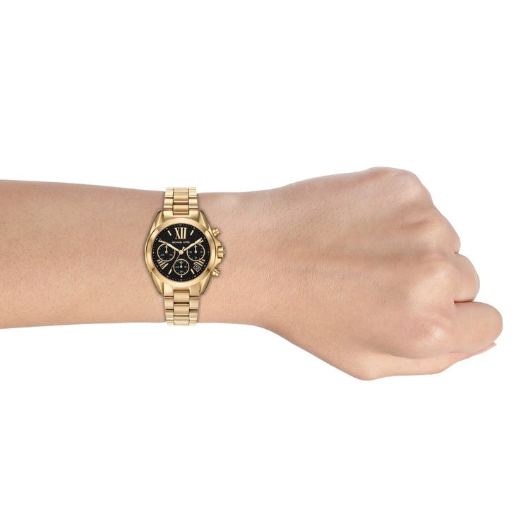 Michael Kors Bradshaw Chronograph Black Dial Gold Steel Strap Watch For Women - MK6959 Buy Now By Michael Kors