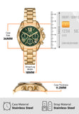 Michael Kors Bradshaw Chronograph Green Dial Gold Steel Strap Watch For Women - MK7257 Buy Now By Michael Kors