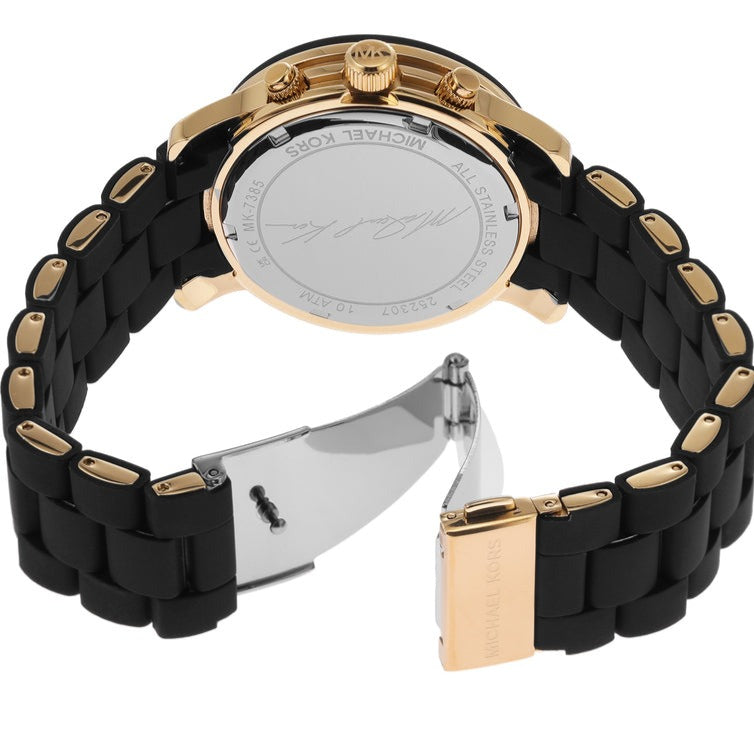 Michael Kors Runway Chronograph Black Dial Black Silicone Strap Watch For Women - MK7385 Buy Now By Michael Kors