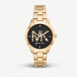 Michael Kors Runway Quartz Black Dial Gold Steel Strap Watch For Women - MK6682 Buy Now By Michael Kors