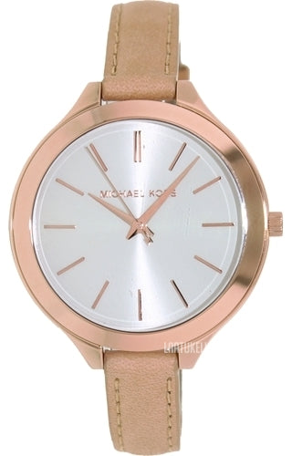 Michael Kors Runway Slim Quartz White Dial Beige Leather Strap Watch For Women - MK2284 Buy Now By Michael Kors