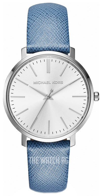 Michael Kors Jaryn Quartz Silver Dial Blue Leather Strap Watch For Women - MK2495 Buy Now By Michael Kors