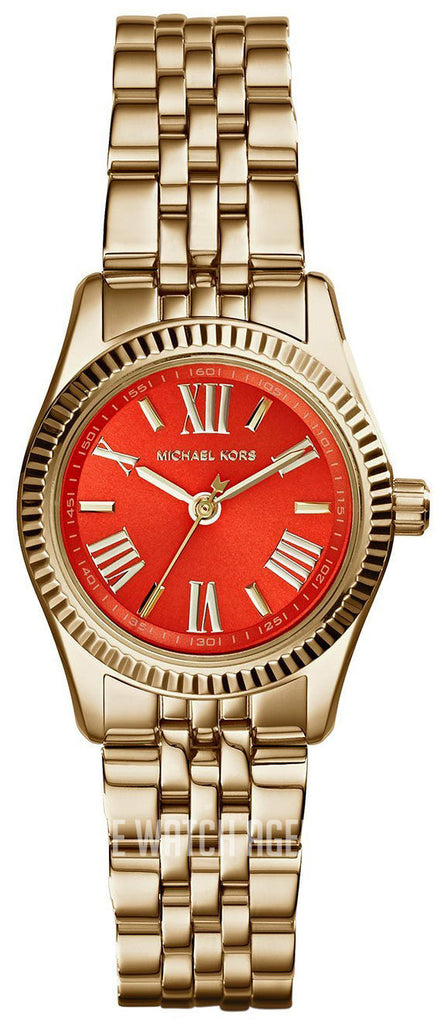 Michael Kors Lexington Quartz Orange Dial Gold Steel Strap Watch For Women - MK3284 Buy Now By Michael Kors