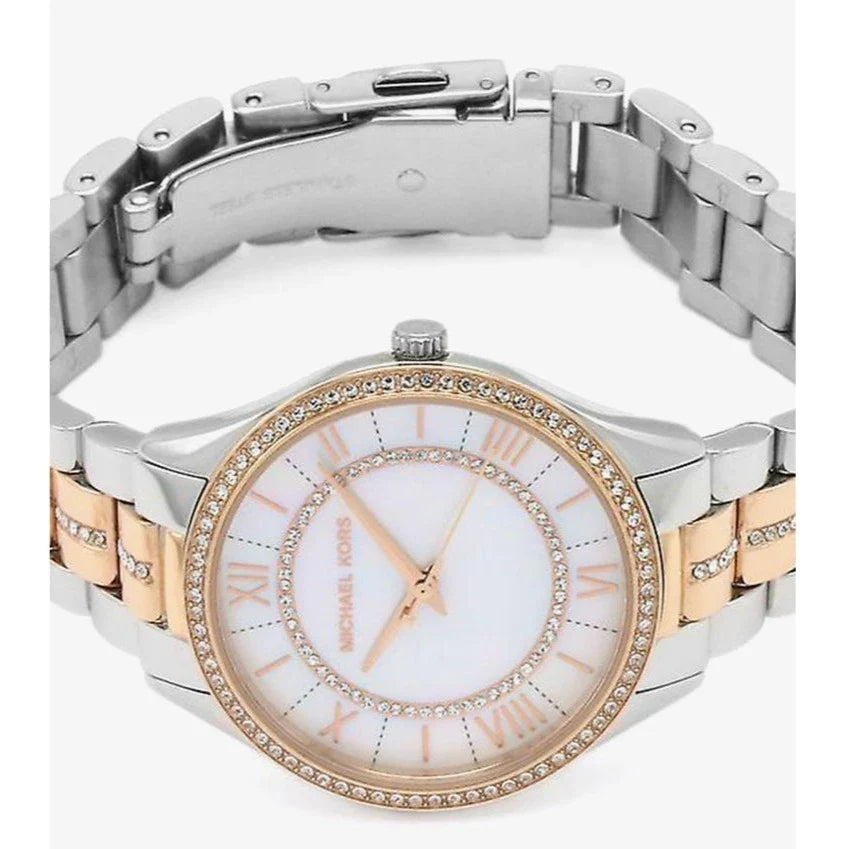 Michael Kors Lauryn Mother of Pearl Dial Two Tone Steel Strap Watch For Women - MK3979 Buy Now By Michael Kors