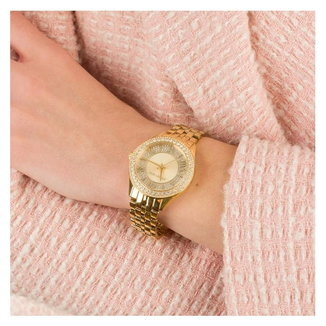 Michael Kors Harlowe Three-Hand Quartz Gold Dial Gold Steel Strap Watch For Women - MK4709 Buy Now By Michael Kors