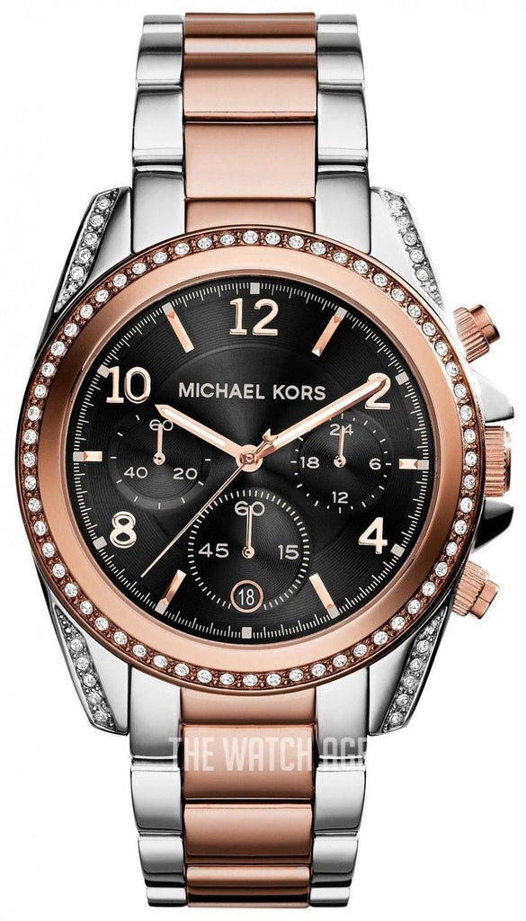 Michael Kors Blair Chronograph Black Dial Two Tone Steel Strap Watch For Women - MK6093 Buy Now By Michael Kors
