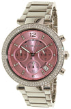 Michael Kors Parker Chronograph Pink Dial Silver Steel Strap Watch For Women - MK6105 Buy Now By Michael Kors