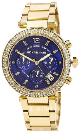 Michael Kors Parker Chronograph Blue Dial Gold Steel Strap Watch For Women - MK6262 Buy Now By Michael Kors