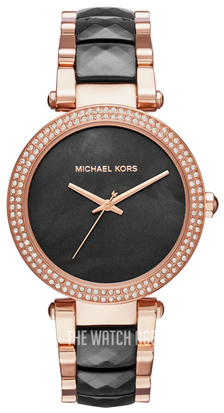 Michael Kors Parker Mother of Pearl Black Dial Two Tone Steel Strap Watch for Women - MK6414 Buy Now By Michael Kors