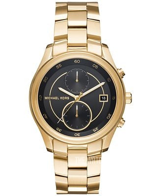 Michael Kors Blair Quartz Black Dial Gold Steel Strap Watch For Women - MK6497 Buy Now By Michael Kors
