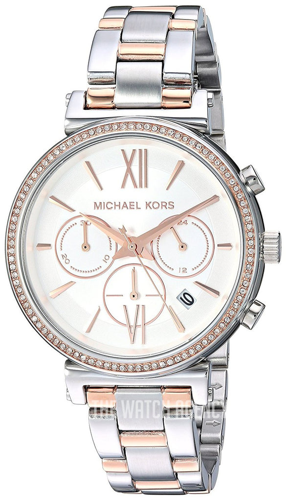 Michael Kors Sofie Chronograph Quartz White Dial Two Tone Steel Strap Watch For Women - MK6558 Buy Now By Michael Kors