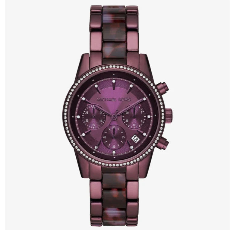 Michael Kors Ritz Chronograph Purple Dial Purple Steel Strap Watch For Women - MK6720 Buy Now By Michael Kors