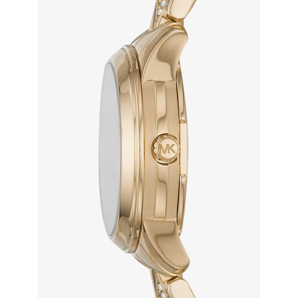 Michael Kors Runway Mercer Analog Brown Dial Gold Steel Strap Watch For Women - MK6855 Buy Now By Michael Kors