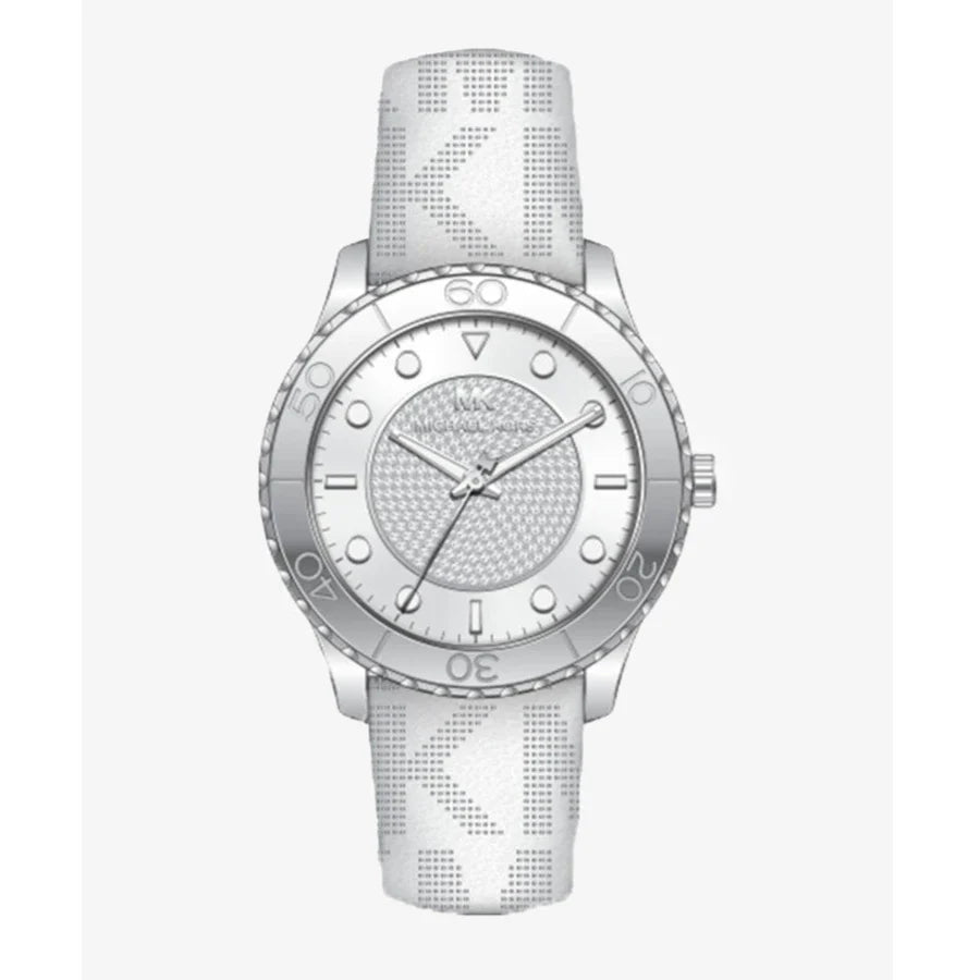 Michael Kors Runway Three Hand White Dial White Leather Strap Watch For Women - MK6998 Buy Now By Michael Kors